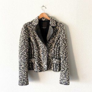 Scervino Street lambs wool mohair jacket faux leather inner size 12